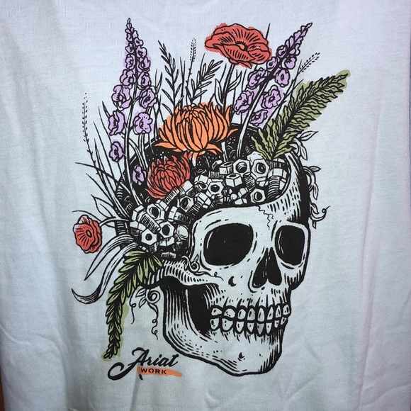 Ariat Women's Rebar CottonStrong Roughneck Graphic T-Shirt size medium blue​ - Picture 9 of 16